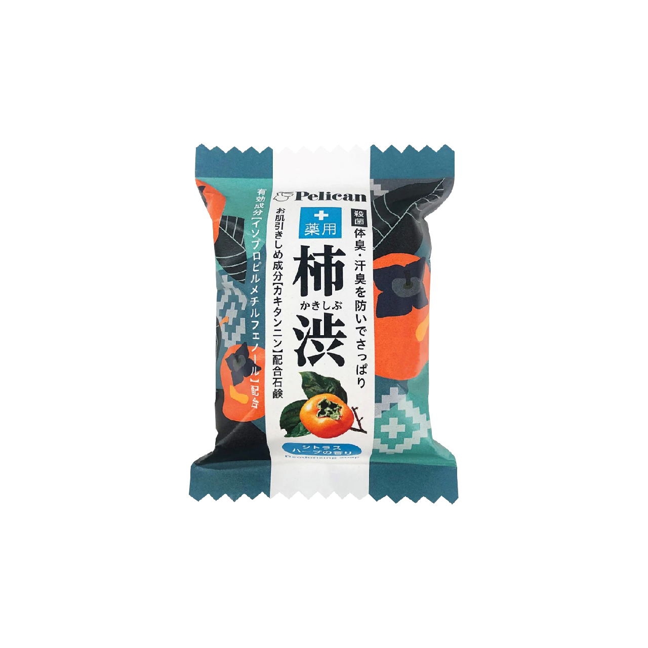 Xà Phòng Tắm Giảm Mùi Cơ Thể Chiết Xuất Qủa Hồng Và Lá Trà Xanh Pelican Deodorizing Soap 